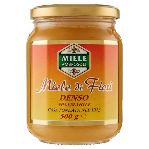 Ambrosoli Miele Di Fiori Denso Spalmabile Miel De Fleur Dense Miel 500 G Verre