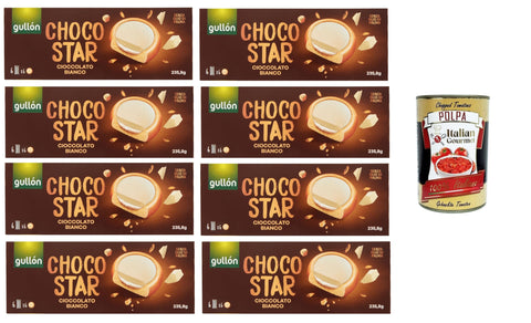 Gullon Choco Star Biscuits Farcis À La Crème Et Recouverts De Chocolat Blanc 8 X 235,8 G + Italian Gourmet Polpa 400 G