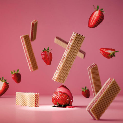 18x Loacker Wafer Classic Fragola Gaufres fourrées à la crème de fraise, 175 g