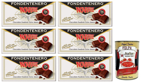 Novi Lot De 6 Tétines À Fondenero Intense 72 % Cacao 100 G + Polpa Di Pomodoro Italien Gourmet Polpa Di Pomodoro 400 G