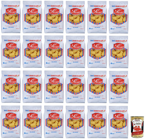 Russo Millerighe N°26 Lot De 24 Pâtes À Semoule De Blé Dur 100 % Blé Italien 500 G + Boîte De 400 G