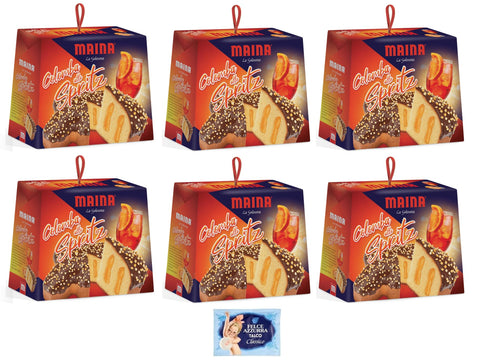 Maina Colomba Allo Spritz Lot De 6 Gâteaux De Pâques Remplis De Crème Pulvérisée 750 G Produit De Cuisson Colombe De Pâques De La Tradition Italienne + 1 Sachet De Talc Felce Azzurra 100 G
