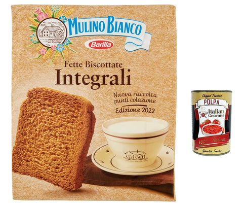 Mulino Bianco Biscottate Le Integrali Lot De 6 Biscuits À Biscottate 315 G + Polpa Gourmet Italien 400 G