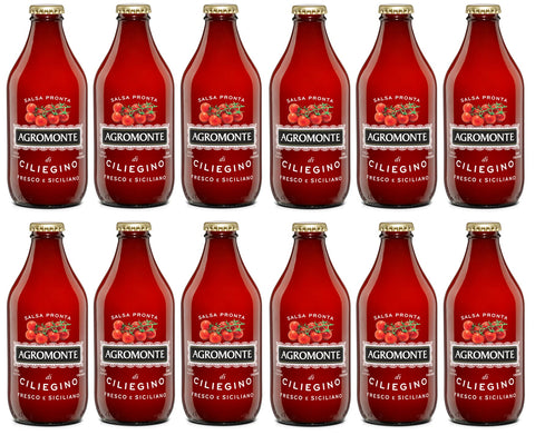 Agromonte Salsa Pronta Di Pomodorino Ciliegino Sauce Tomate Cerise Prête À L'emploi Sauce Tomate Sauce Tomate Purée De Tomates Bouteille En Verre De 330 G
