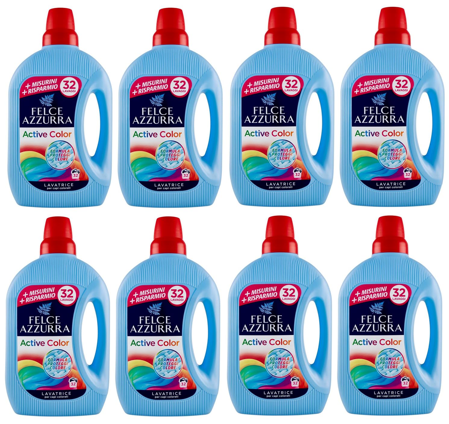 Felce Azzurra Lavatrice Active Color Lot De 8 Lessives Liquides