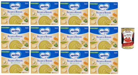 Mellin Passato Di Verdure, Per Tutta La Famiglia Purée De Légumes, Pour Toute La Famille (8 Sachets Individuels De 13 G) 12 X 104 G + Italian Gourmet Polpa 400 G