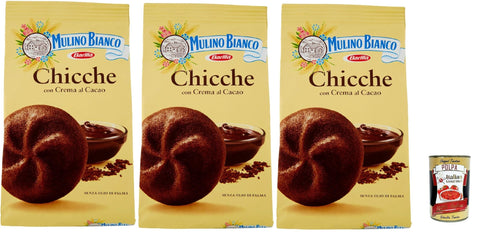 Mulino Bianco Biscotti Frollini Chicche Con Crema Al Cacao, Biscuits À La Crème De Cacao, Petit Déjeuner Plein De Goût, 3x 200g + Italian Gourmet Polpa 400g