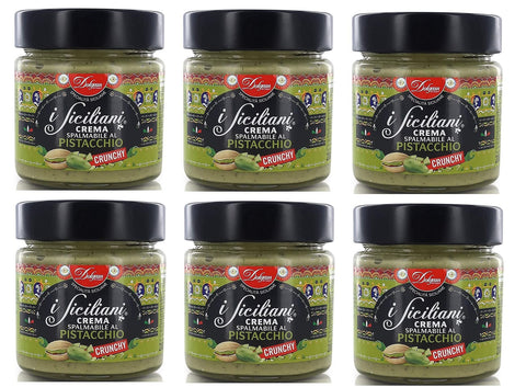 Dolgam I Siciliani Crunchy Crème Tartinable Pistache Avec Pistaches Hachées 200 G Sans Huile De Palme Sans Gluten