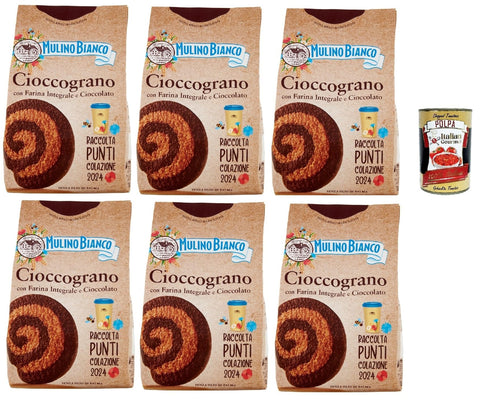 Mulino Bianco Cioccograno, Biscotti Con Farina Integrale E Cioccolato, Biscuits Avec De La Farine Complète Et Du Chocolat, 6x 330g + Italian Gourmet Polpa 400g