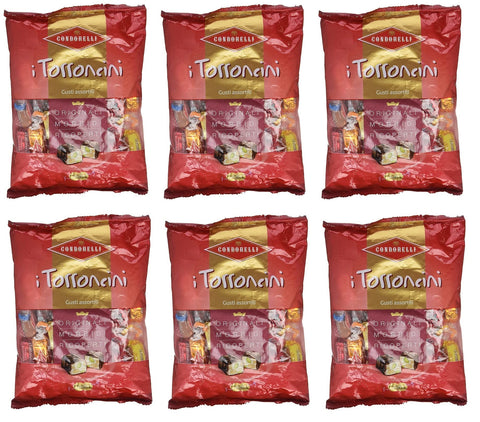 Lot De 6 Condorelli I Torroncini Gusti Assortiti Torroncini Morbidi Ricoperti Gusto Cioccolato Fondente Nougat Doux Au Goût Chocolat Foncé 1 Kg