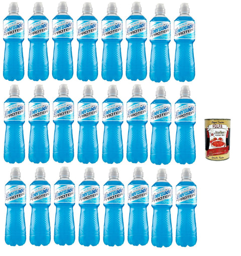 Energade Protein Ice Blue Flavour P&P, Avec Notes De Framboise Et De Mûre, Boisson Sans Alcool Avec Protéines, Sels Minéraux Et Sucre, 24 X 750 Ml + Italian Gourmet Polpa 400 G