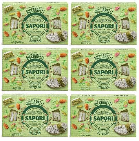 Sapori Ricciarelli Al Pistacchio Lot De 6 Pâtes D'amande Pistache 140 G