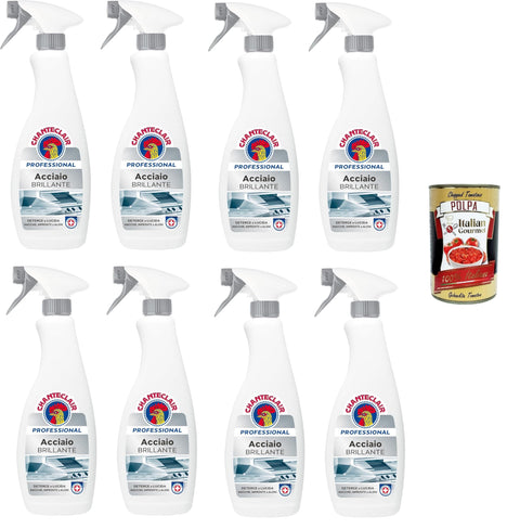 Chanteclair Professional Acciaio Acier Brillant 8 X 700 Ml + Italian Gourmet Polpa 400 G