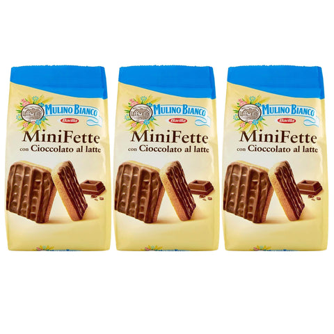 Mulino Bianco Mini Fette - Petits Biscuits Italiens Enrobés De Chocolat Au Lait 110g (X3)