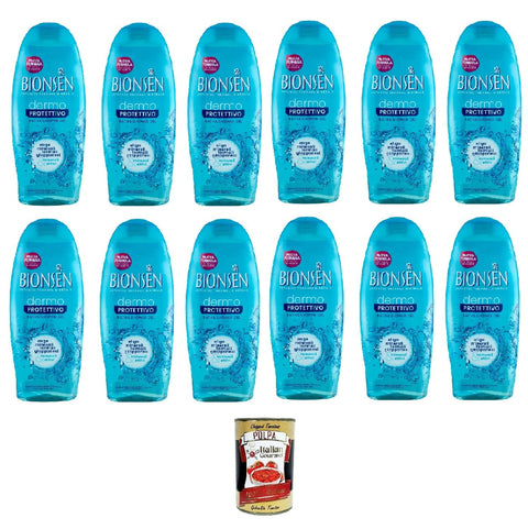 Bionsen Dermo Protettivo Gel Douche Et Bain 650 Ml, Gel Douche Protecteur Pour La Peau, 12 X 650 Ml + Polpa Italian Gourmet 400 G