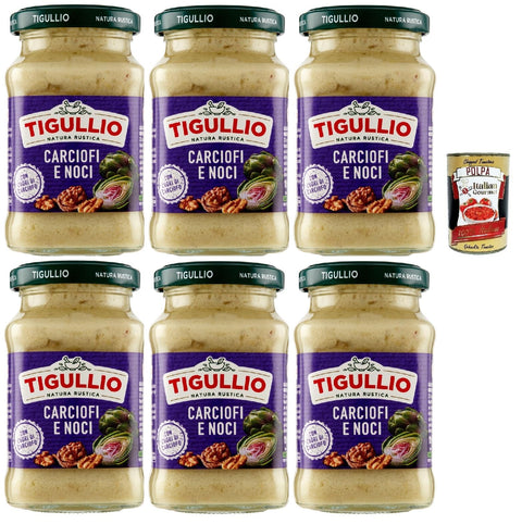Star Tigullio Pesto Carciofi E Noci Sauce Artichauts Et Noix, Sans Gluten, 6 X 185 G + Italian Gourmet Polpa 400 G