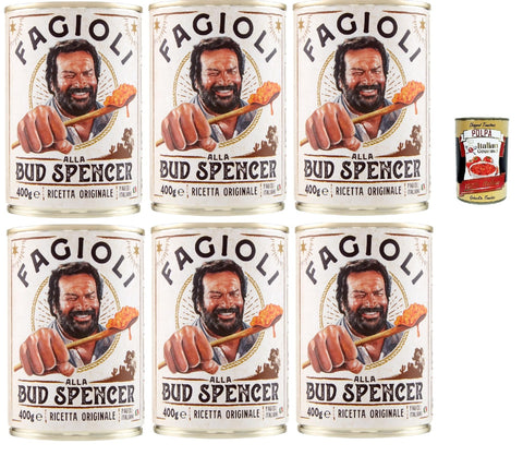Fagioli Alla Bud Spencer, Gli Originali, Bud Power- Bud-Spencer, Haricots, Prêts À Manger, 6x 400gr + Italian Gourmet Polpa 400g