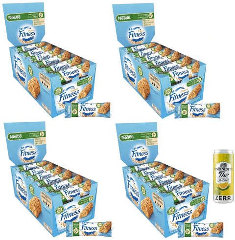 Nestlé Lot De 4 Barres De Fitness Barrette Di Cereali Integrali, Paquet De 564 G, Chaque Paquet Contient 24 Barres De 23,5 G + 1 Paquet De Thé Glacé San Benedetto Au Citron Sans Sucre 330 Ml