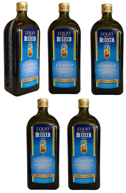 Huile D'olive De Cecco Il Classico (5 X 1000 Ml) Extra Vierge