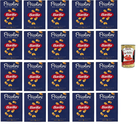 Lot De 20 Mini Pipe Rigate Pasta Barilla - 100 % Pâtes Italiennes - 500 G + Polpa Gastronomique Italien 400 G