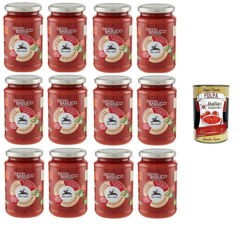 Alce Nero Pomodoro Con Basilico Tomate Avec Basilic 12 X 350 G + Italian Gourmet Polpa 400 G