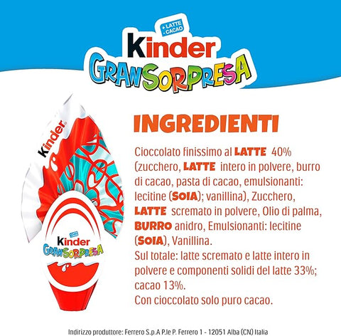 3x Kinder GranSorpresa Maxi Disney Frozen Œuf de Pâques en chocolat au lait de qualité supérieure avec surprise Disney La Reine des Neiges, 220 g