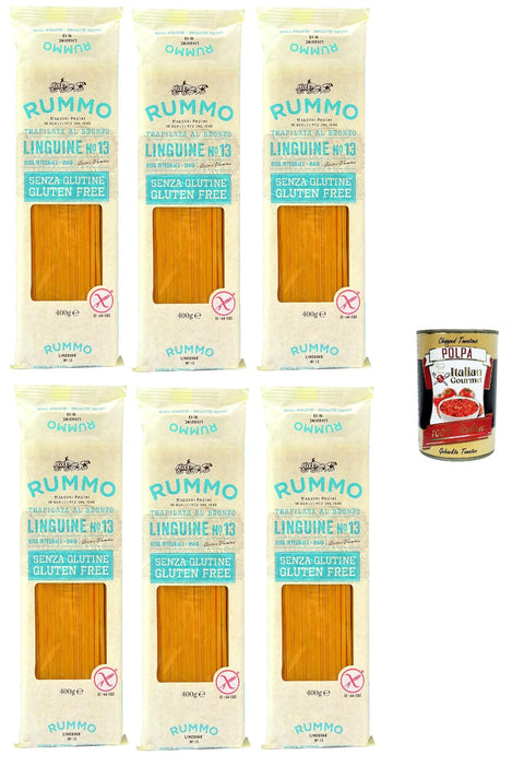 Rummo Pasta Linguine N. 13 Senza Glutine, Gluten Free, 100% Pâtes Italiennes De Pâtes-Gluten 6x 400g+ Italian Gourmet Polpa 400g