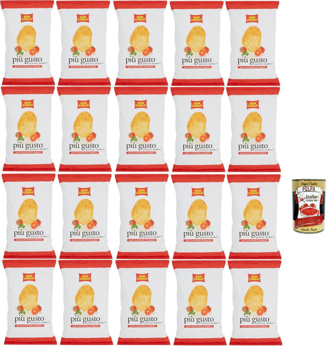 San Carlo Più Gusto Pomodorini Di Stagione Patatine, Chips De Pommes De Terre, 20 Sachets De 50 G + Italian Gourmet Polpa 400 G