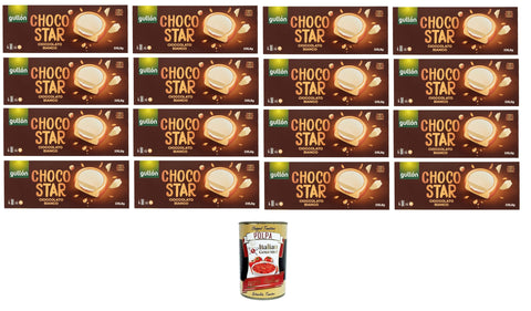 Gullon Choco Star Biscuit Garni À La Crème Et Recouvert De Chocolat Blanc 16 X 235,8 G + Italian Gourmet Polpa 400 G