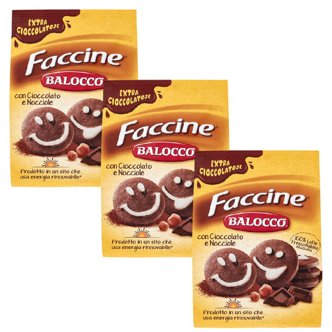 Balocco Faccine - Biscuits Italiens Croustillants Au Chocolat Et Noisettes 700g (Faccine, X3)