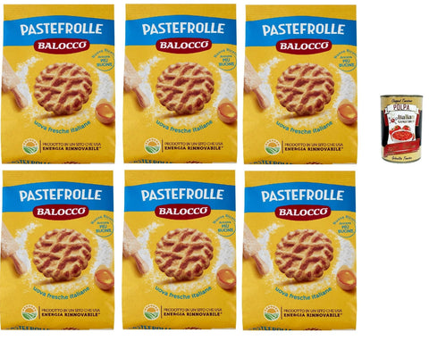 Balocco Pastefrolle Biscotti Con Latte Italiano E Uova Fresche, Biscuits Au Lait Italien Et Aux Œufs Frais, 6x 700g + Italian Gourmet Polpa 400g
