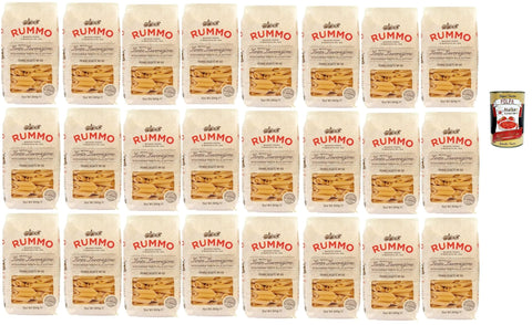 Rummo Penne Rigate N° 66, Durum Pâtes Sémoraires, Italiennes Pasta Italian Noodles 24x 500 G Pack + Italian Gourmet Polpa Di Pomodoro 400 G
