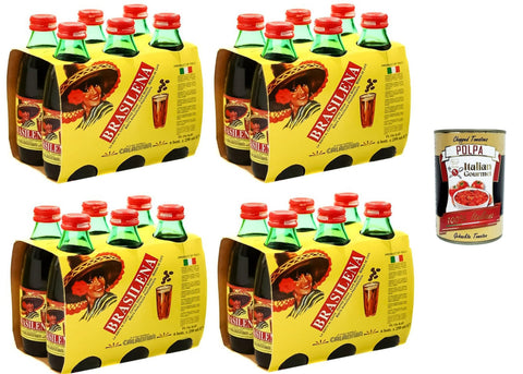 Brasilena Bibita Gassata Al Caffe Lot De 24 Boissons Gazeuses Rafraîchissantes Calabre 25 Cl Boisson Gazeuse Rafraîchissante Sans Alcool Avec Goût Café + Italian Gourmet Polpa 400 G