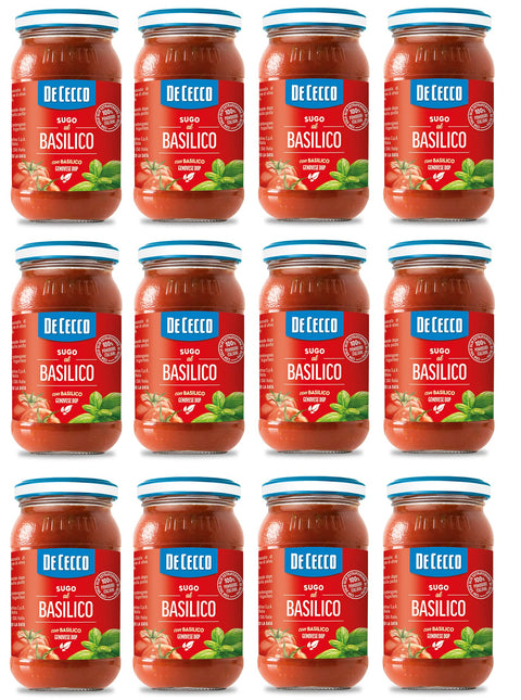De Cecco Sugo Al Basilico Genovese Lot De 12 Sauces Dop Au Basilic Genovese Avec Tomates 100 % Italiennes 200 G