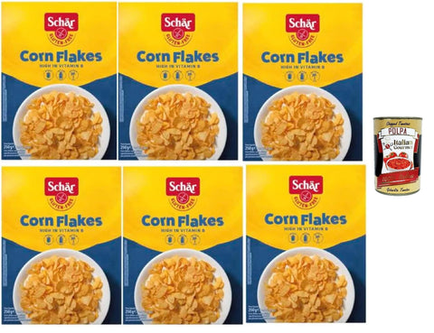 Schär Corn Flakes Dietetici Senza Glutine, Céréales, Flocons De Maïs Sans Gluten 6 X 250 G + Italian Gourmet Polpa 400 G