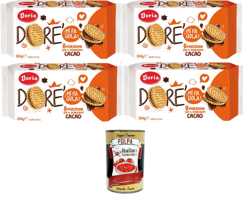 Doria Dorè Doricrem Gusto Cacao Dorè Doricrem Goût De Cacao Lot De 8 Portions 4 X 304 G + Polpa Italien Gourmet