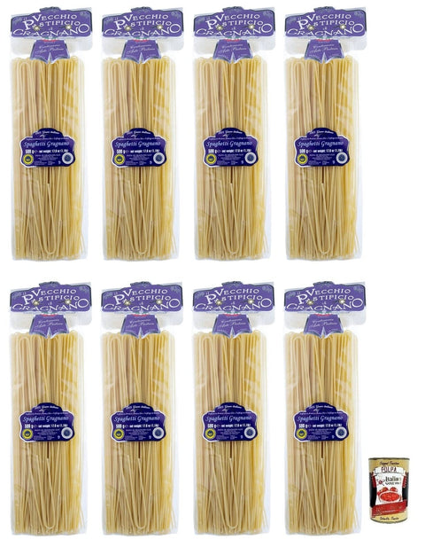 Il Vecchio Pastificio Di Gragnano Lot De 8 Spaghettis À Pâtes À Base De Semoule De Blé Dur De Qualité Supérieure 500 G + Boîte De 400 G