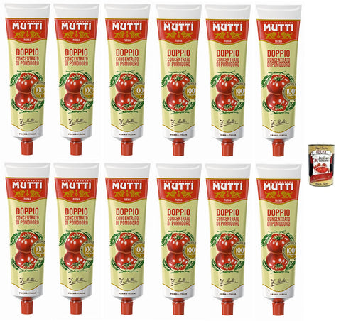 Mutti Doppio Concentrato Di Pomodoro Lot De 12 Tubes De 130 G De Tomates 100 % Italiennes + Boîte De 400 G