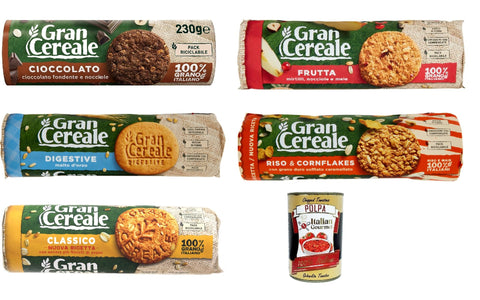 Mulino Bianco Gran Cereale Kit De Test Pour Biscuits Pleins De Fibres 5 X 250 G + Italian Gourmet Polpa 400 G