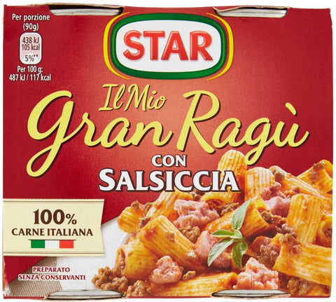 Star 4x Il Mio Gran Ragu Salsiccia Sauce Tomate 2x 180g Avec Saucisse
