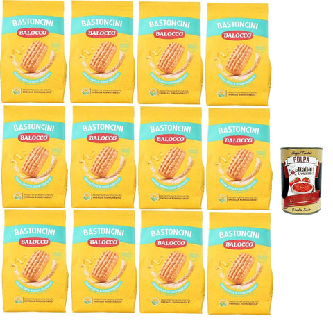 Balocco Bastoncini Biscotti Avec Une Note De Citron Pour Le Petit Déjeuner 12x 350g Cookies Biscuits + Italian Gourmet Polpa 400g