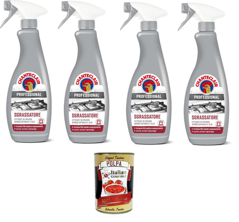 Chanteclair Professional Sgrassatore Dégraissant Professionnel 4 X 700 Ml + Italian Gourmet Polpa 400 G