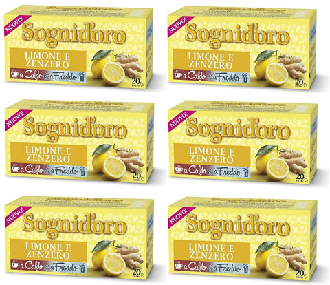 Lot De 6 Infusions De Fruits Star Sognid'oro Infusi Alla Frutta Limone E Zenzero - Saveur Citron Et Gingembre - Lot De 20 Filtres