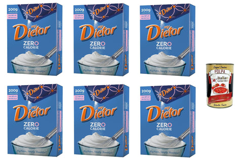 Dietor, My Dietor Zero Calorie, Édulcorant Naturel 0 Kcal, Sans Gluten, Sans Aspartame, En Poudre, 6 X 200 G + Polpa Italien Gourmet 400 G