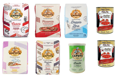 Paquet De Test Caputo Cuoco Pizzeria Doppio Zero Nuvola Oro Lievito Farina Farina Farine De Pizza 5 X 1 Kg Et Pâte De Tomate Italienne Gourmet Polpa Di Pomodoro Finement Hachée 2 X 400 G