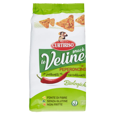 Curtiriso Le Veline Snack Al Peperoncino Scrokkinati Biologico Collations Au Piment Bio 80 G
