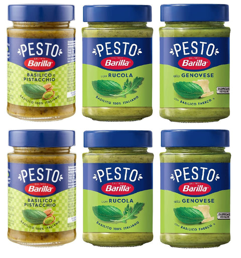 Lot De 2 Pesto Basilico E Roquette Vert 2 Pesto Genovese 2 Pesto Pistacchio Pesto Pistacchio Pesto Avec Basilic Et Pistaches 6 X 190 G