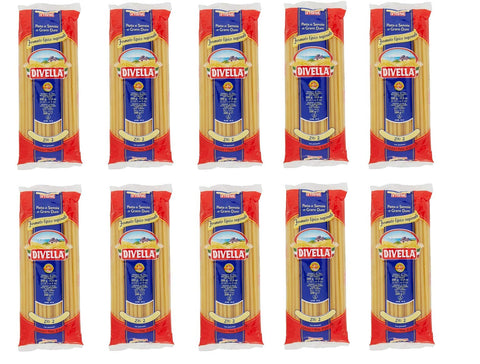 Lot De 10 Pâtes Divella 100 % Italiennes Ziti N° 2 Cuisson 8 Minutes 500 G