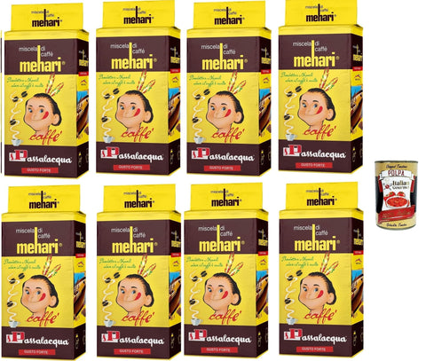 Passalacqua Caffè Mehari, Macinato, Caffè Macinato, Caffe' Italiano, Caffè Macinato, Italian Café Moulu, Convient Pour Cafetière Moka, Lot De 8x 250g + Italian Gourmet Polpa 400g