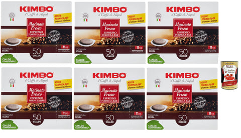 Macinato Fresco Cialde Compostabili, Cialde Ese 44mm, 6 Box Lot De 50 Dosettes De Café + Italian Gourmet Polpa 400g